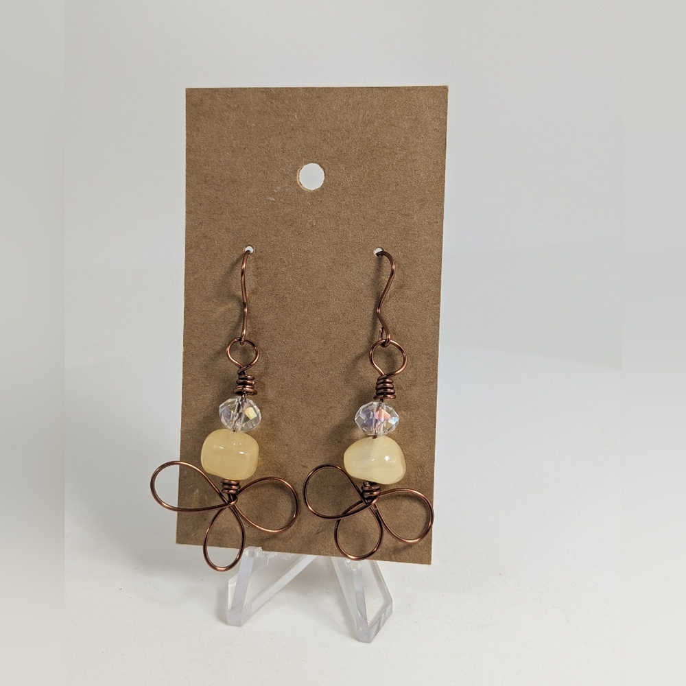 Artisan Citrine Earrings, Wire Wrapped Gemstone Jewelry, Stone Of Success,